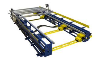 Light gauge steel framing machine with screw tool carriages.